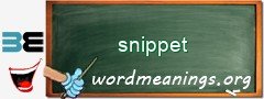 WordMeaning blackboard for snippet